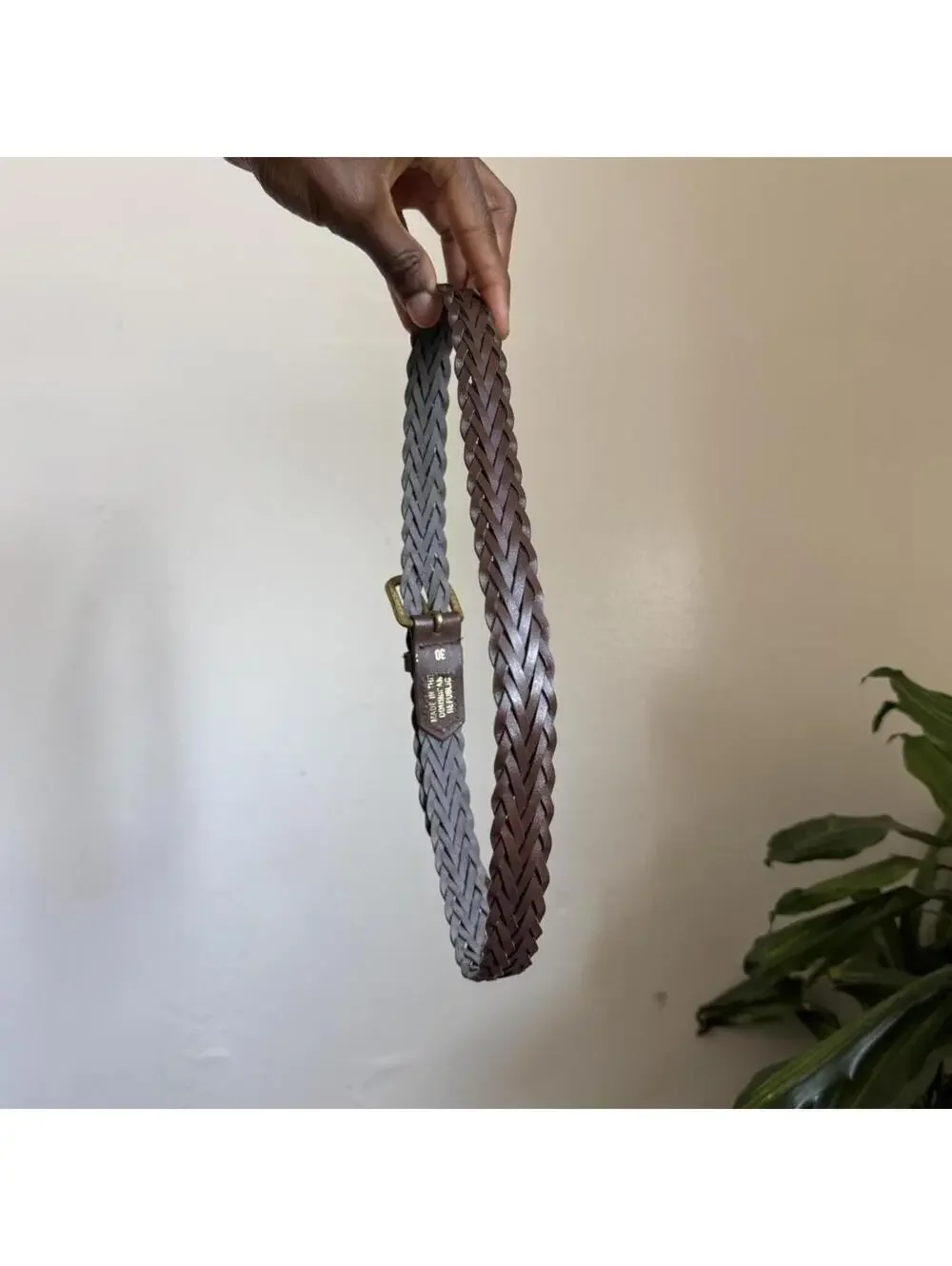 Vintage Woven faux Leather Belt size‎ 30
